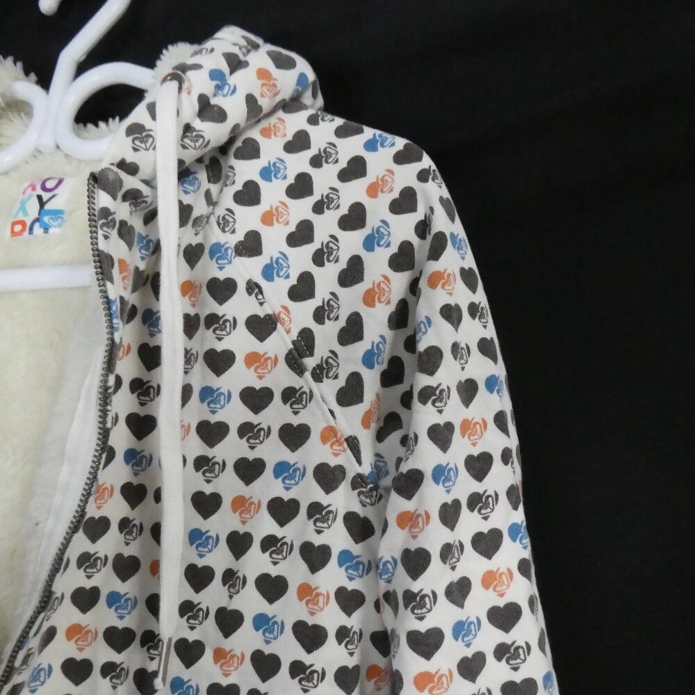 Y2K - Vintage - Roxy | medium | Heart & Logo Patterned  Zip-Up Hoodie - Picture 7 of 16